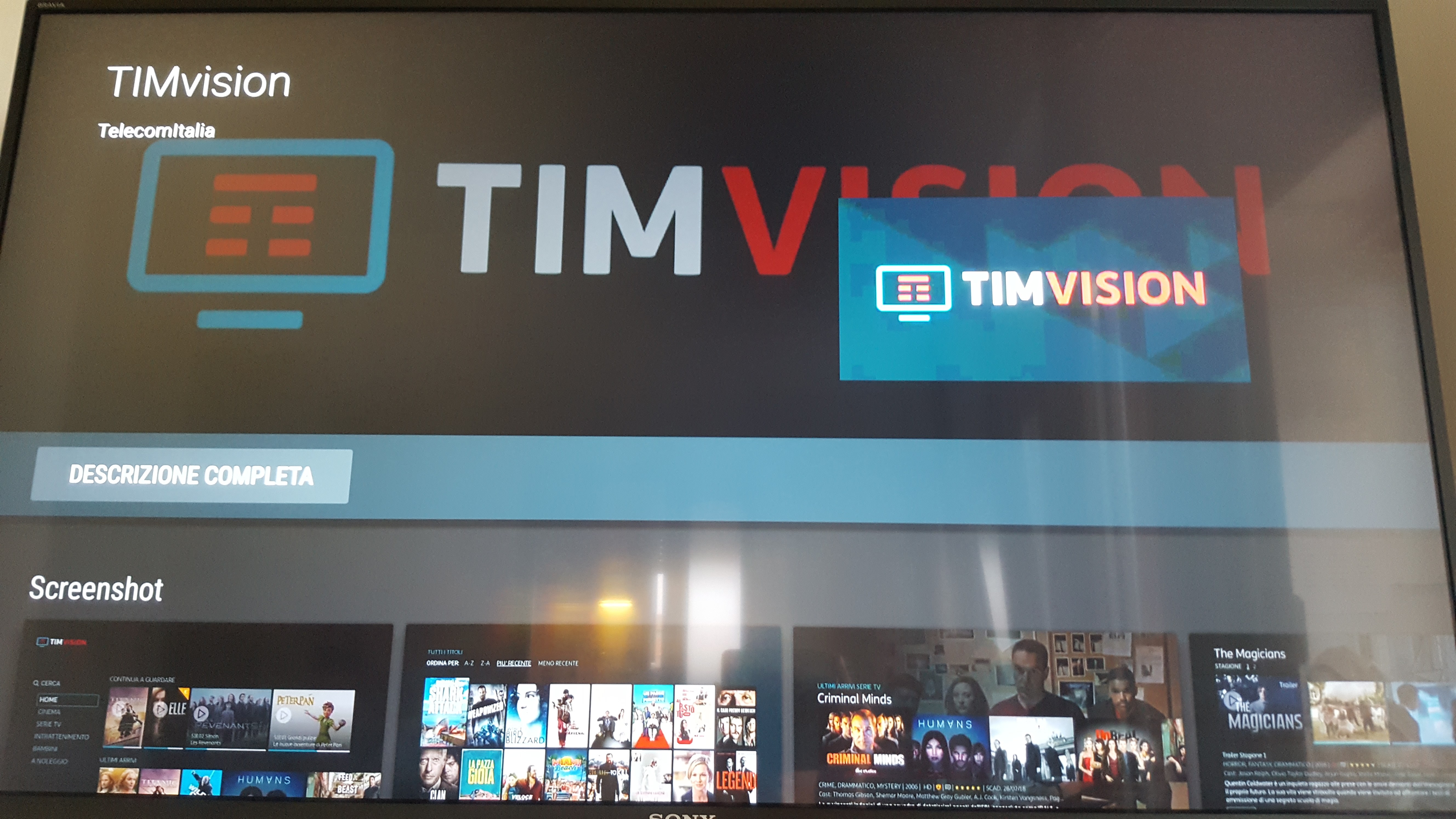 app timvision su smart tv panasonic